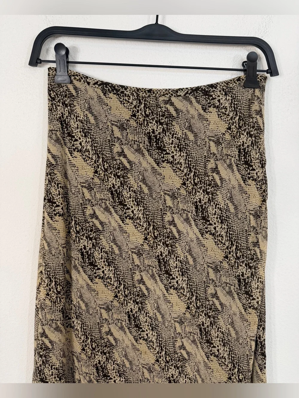 Vintage Ann Taylor Silk Two Piece Skirt Set Brown Snakeskin Cami Midi Size 2/4 - Picture 11 of 16